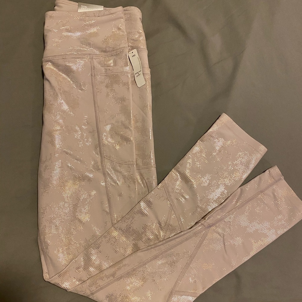 Cream and Gold Victoria Secret Leggings